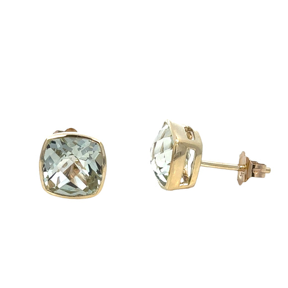 Green Amethyst Stud Earrings