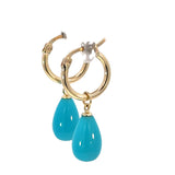 Detachable Turquoise Enhancer on Hoop Earrings