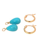 Detachable Turquoise Enhancer on Hoop Earrings