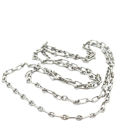 Figaro Paperclip Chain in 9ct White Gold