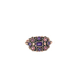Rose Gold Amethyst Pink Tourmaline Cluster Ring