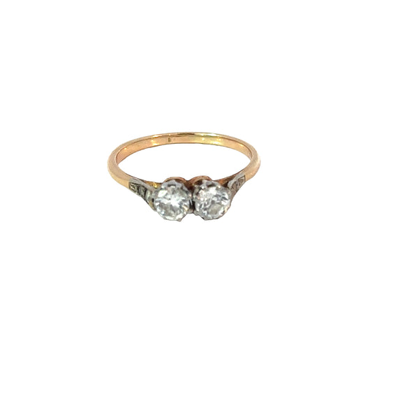 Diamond Two Stone Vintage Ring 18ct gold