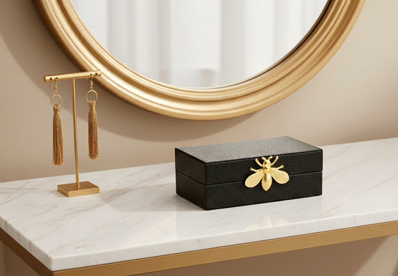 Textured Bee Box in Black - 240mm