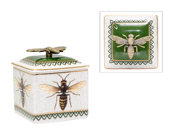 Bee Ceramic Trinket Box with Lid