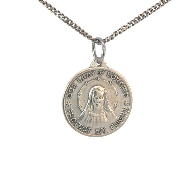 Our Lady of Loretto Silver Pendant