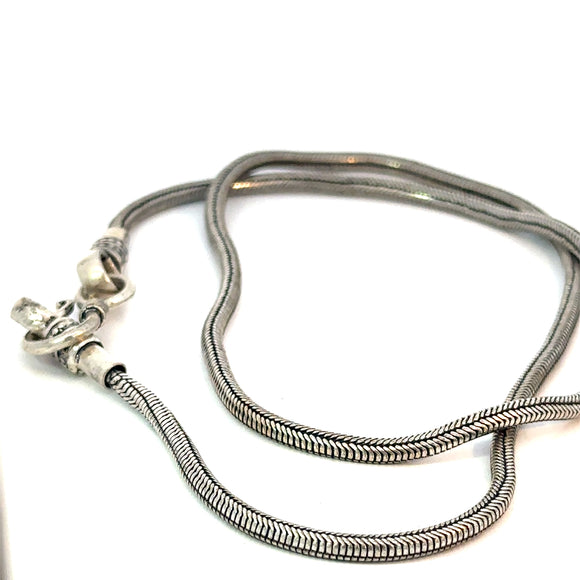 Rounded Snake Chain in Stirling Silver