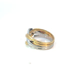 Two Toned Crossover Gold Band