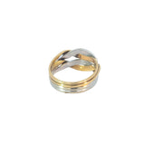 Two Toned Crossover Gold Band