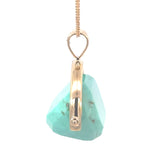 Natural Turquoise Spinner Pendant in Yellow Gold