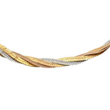 Tri Tone Platted Serpentine Necklace in 22ct Gold