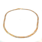 Tri Tone Platted Serpentine Necklace in 22ct Gold