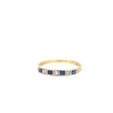 Vintage Sapphire and Diamond Band in Gold and Platinum