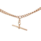Antique Curb Link Fob Chain in 9ct Rose Gold