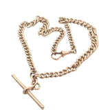 Antique Curb Link Fob Chain in 9ct Rose Gold
