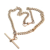 Antique Curb Link Fob Chain in 9ct Rose Gold