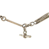 Paperclip link Fob Necklace in Stirling Silver