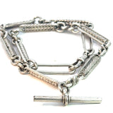 Paperclip link Fob Necklace in Stirling Silver