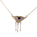 Geometric Lapis Necklace Stirling Silver