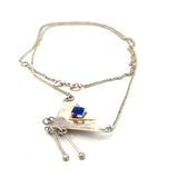 Geometric Lapis Necklace Stirling Silver