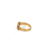 Antique Ruby Diamond Gypsy Ring in 18ct Yellow Gold