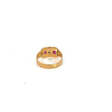 Antique Ruby Diamond Gypsy Ring in 18ct Yellow Gold