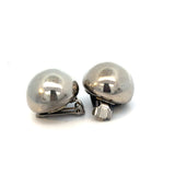 Sterling Silver Dome Clip On Earrings