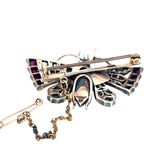 Antique Ruby Sapphire diamond Butterfly Brooch