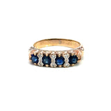 Vintage Sapphire Diamond Bridge Ring
