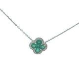 Emerald Diamond Clover Necklace