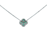 Emerald Diamond Clover Necklace