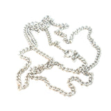 Unisex Flat Curb Link Sterling Silver Chain 60cm
