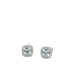 Aquamarine Diamond Studs