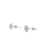 Aquamarine Diamond Studs