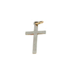 Faceted Flat Cross in 9ct White Gold