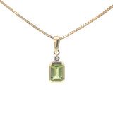 Peridot Diamond Pendant in Yellow Gold