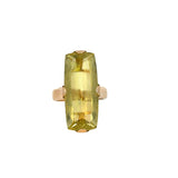 Lemon Quartz Diamond Ring