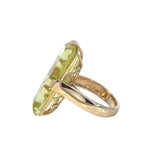 Lemon Quartz Diamond Ring