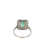 Emerald Diamond Enamel Ring