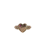 Vintage Heart Ruby Signet Ring