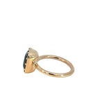 Green Tourmaline Ring in Yellow Gold