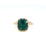 Green Tourmaline Ring in Yellow Gold