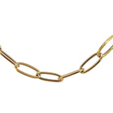 Large Paperclip Style Chain Necklace in Yellow Gold