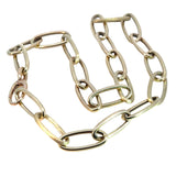 Large Paperclip Style Chain Necklace in Yellow Gold