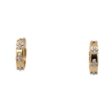 Diamond Flower Set Gold Huggies
