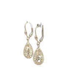 9ct Yellow Gold Drop Oval Filigree Ball Earrings