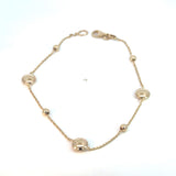 Beaded Station Bracelet 9ct Yellow Gold