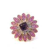 Amethyst Diamond Pink Sapphire Ring