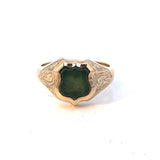 Vintage Unisex Greenstone Signet Ring