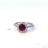 Ruby Diamond ring set in Platinum