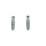 Cubic Zirconia Huggies- Rhodium Plate